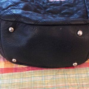 BeBe black quilted tote style purse